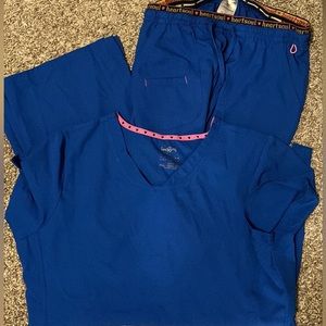 Royal blue Heartsoul scrub set both size Medium